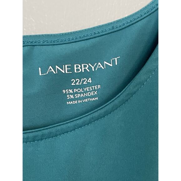 Lane Bryant sz 22/24 Slinky‎ Top stretchy Blue dolman sleeves shirt Pre-owned - Picture 2 of 4